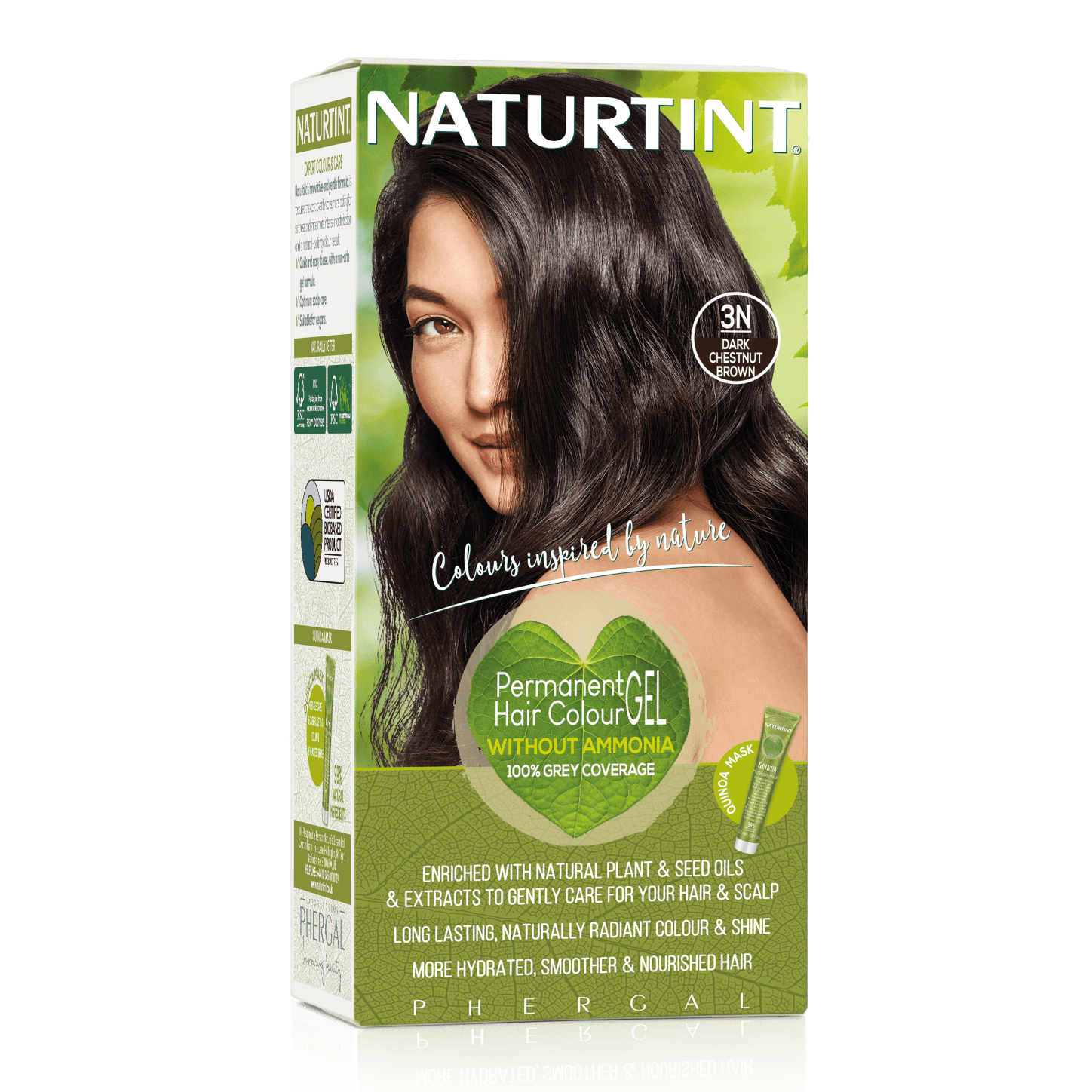 Naturtint Permanent Hair Colour Gel 3N Dark Chestnut Brown - 170ml -  Naturtint