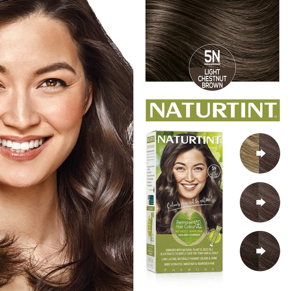 Naturtint Permanent Hair Colour Gel 5N Light Chestnut Brown - 170ml -  Naturtint