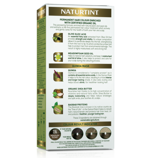 Naturtint Permanent Hair Colour Gel 7A Medium Ash Blonde - 170ml